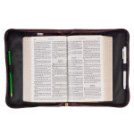 Be Still and Know Neutral Florals Faux Leather Fashion Bible Cover – Psalm 46:10 (8" x 11.2" x 2.2")