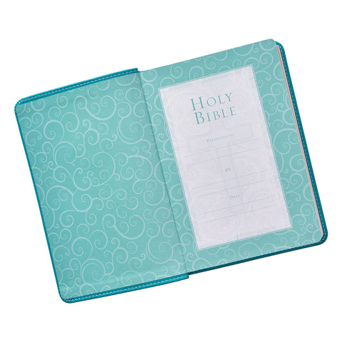 Christian Art Publishers: Aqua Faux Leather Compact Bible