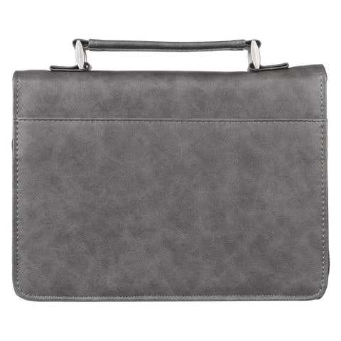 All Things Are Possible Classic Faux Leather Bible Cover in Light Blue - Matthew 19:26 (6.75" x 9.5" x 1.5")