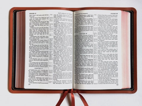 Allan Oxford Bible: Longprimer #52 - Orange Meriva Calfskin