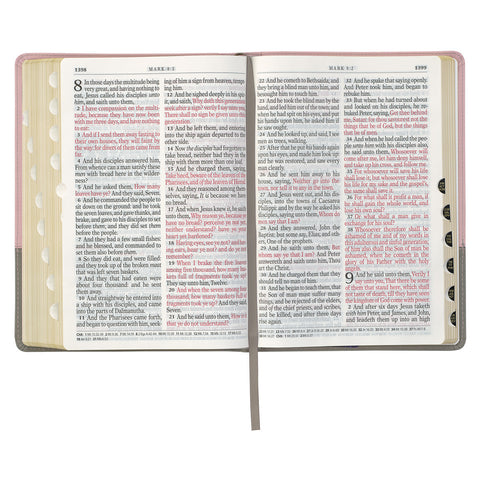Christian Art Publishers: Super Giant Print Faux-Leather Pink/Gray with Thumb Index