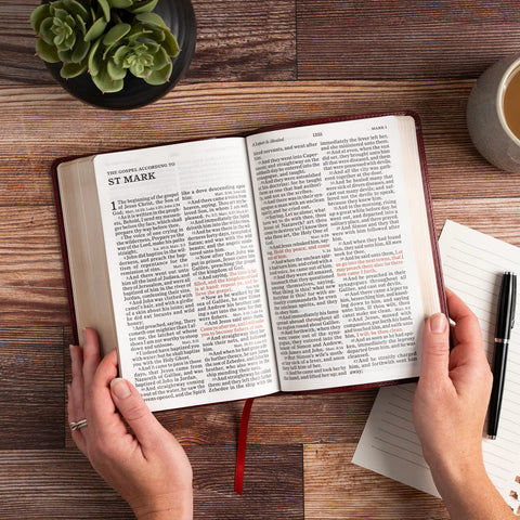 Holman Bible: Large Print Personal Size Reference Bible Leathertouch - Burgundy