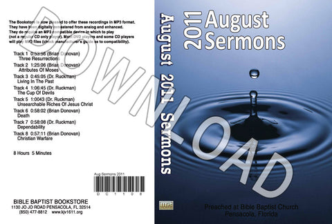 August 2011 Sermons - Downloadable MP3