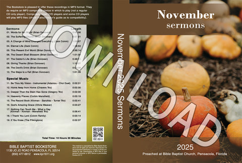 November 2025 Sermons - Downloadable MP3
