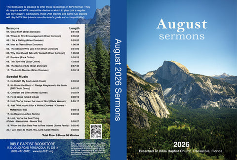 August 2026 Sermons - MP3