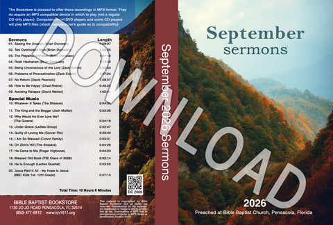 September 2026 Sermons - Downloadable MP3