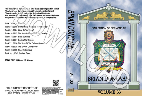 Brian Donovan: Sermons, Volume 33 - Downloadable MP3