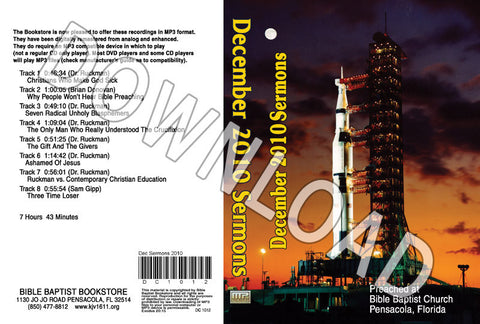 December 2010 Sermons - Downloadable MP3