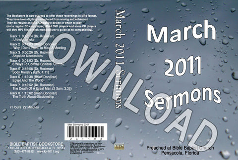 March 2011 Sermons - Downloadable MP3