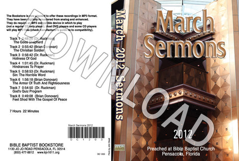 March 2012 Sermons - Downloadable MP3