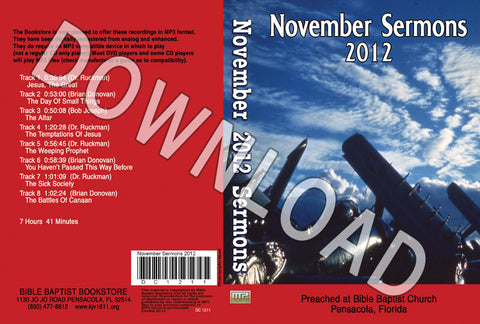 November 2012 Sermons - Downloadable MP3