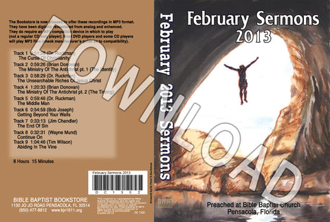 February 2013 Sermons - Downloadable MP3