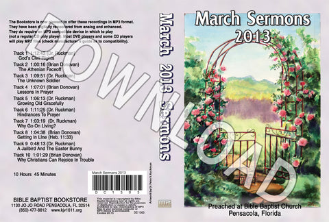 March 2013 Sermons - Downloadable MP3