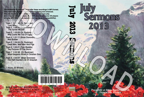 July 2013 Sermons - Downloadable MP3