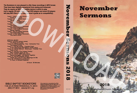 November 2018 Sermons - Downloadable MP3