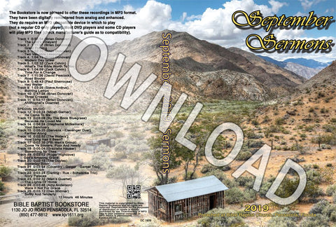 September 2019 Sermons - Downloadable MP3