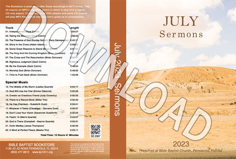 July 2023 Sermons - Downloadable MP3