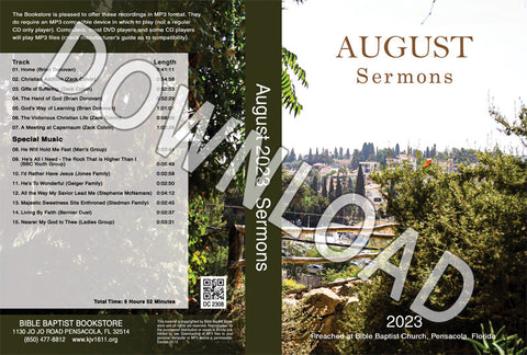 August 2023 Sermons - Downloadable MP3