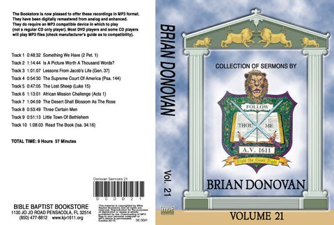Brian Donovan Sermons on MP3 - Volume 21