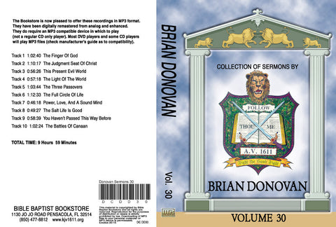 Brian Donovan Sermons on MP3 - Volume 30