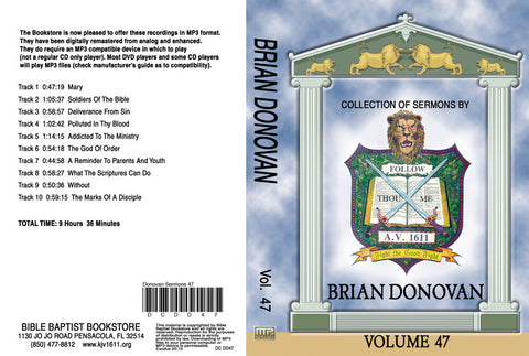 Donovan Sermons on MP3 - Volume 47