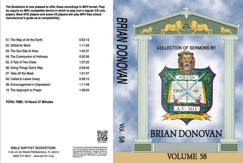 Brian Donovan Sermons on MP3 - Volume 58