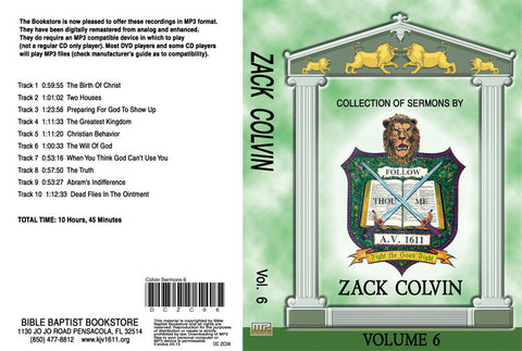 Zack Colvin Sermons on MP3 - Volume 6