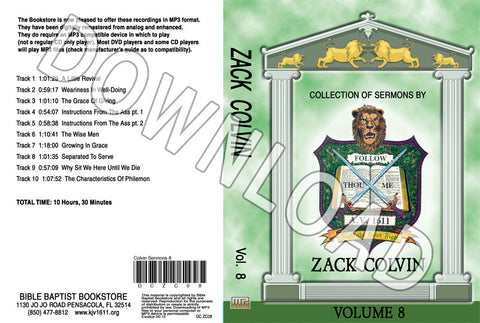 Zack Colvin: Sermons, Volume 8 - Downloadable MP3