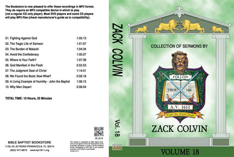 Zack Colvin Sermons on MP3 - Volume 18