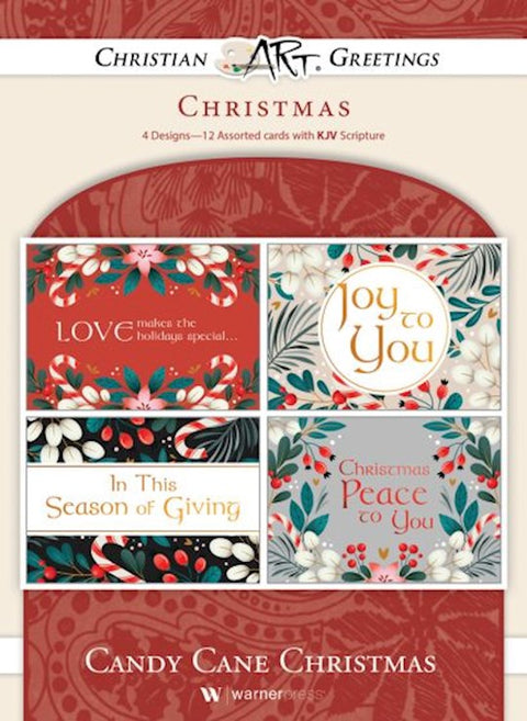 Candy Cane Christmas Assorted Boxed Cards (12-pack)
