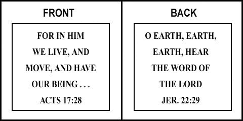 Scripture Sign - Acts 17:28 and Jeremiah 22:29
