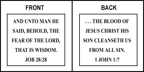 Scripture Sign - Job 28:28 and 1 John 1:7