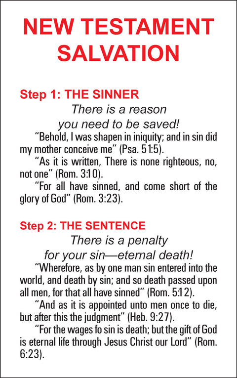 New Testament Salvation - Tract (Medium Size - Glossy)