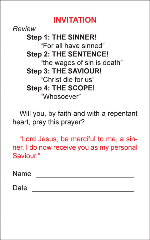 New Testament Salvation - Tract (Medium Size - Glossy)