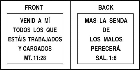 Spanish Scripture Sign - Sal. 1:6 and Mt. 11:28