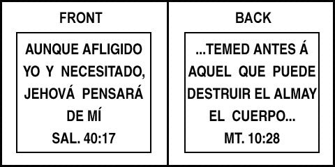 Spanish Scripture Sign - Sal. 40:17 and Mt. 10:28