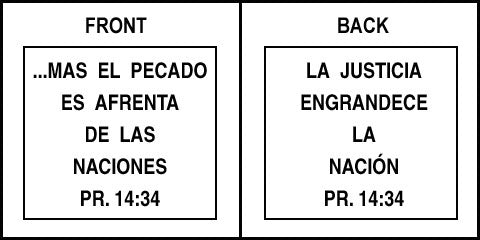 Spanish Scripture Sign - Pr. 14:34