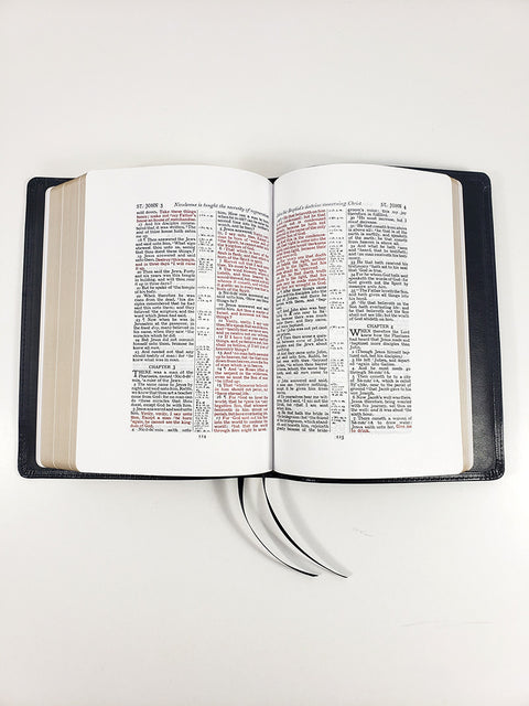 Church Bible Publishers: Midsize Wide Margin Cameo Blue - Corporate Series