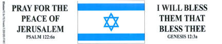 Israel (Pray For The Peace of Jerusalem - I Will Bless Them That Bless Thee)- Magnet