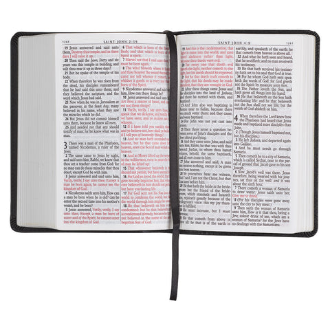 Christian Art Publishers:  Black Faux Leather Large Print Compact