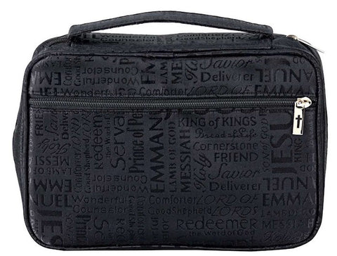 XX Large Black - Names Of Jesus - Bible Cover (9.5" X 11.5" X 2.5")
