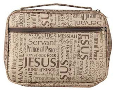 Xx Large Brown - Names Of Jesus - Bible Cover (9.5" X 11.5" X 2.5")