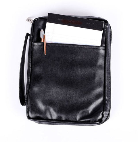 Imitation Leather - Bible Cover Black (8" x 11" x 2")