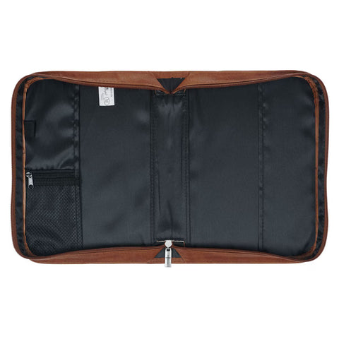 Faith Honey-Brown Faux Leather Bible Cover (8" x 10.8" x 2")