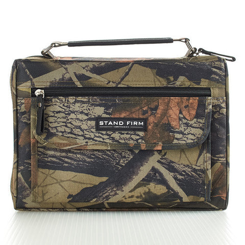Stand Firm Camouflage Canvas Bible Cover (6.5" x 9" x 1.5")