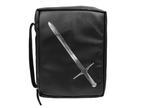 Imitation Leather Large Black - Sword of the Spirit - Bible Cover (6.8" X 9.5" X 1.8")
