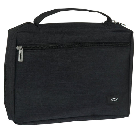 Jet Black Poly-Canvas Value Bible Cover (7" x 9.75" x 1.75")