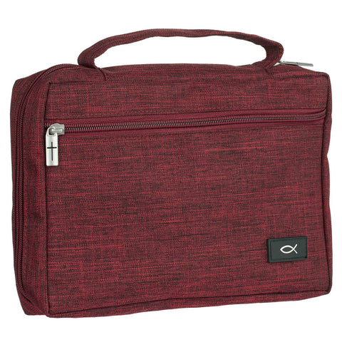 Cranberry Red Poly-Canvas Value Bible Cover (8" x 10.8" x 2")