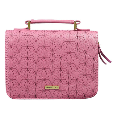 Grace Dusty Rose Pink Faux Leather Fashion Bible Cover (6.75" x 9.5" x 1.75")