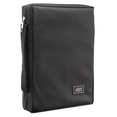 Black Poly-canvas Value Bible Cover (5" x 6.75" x 1.25")